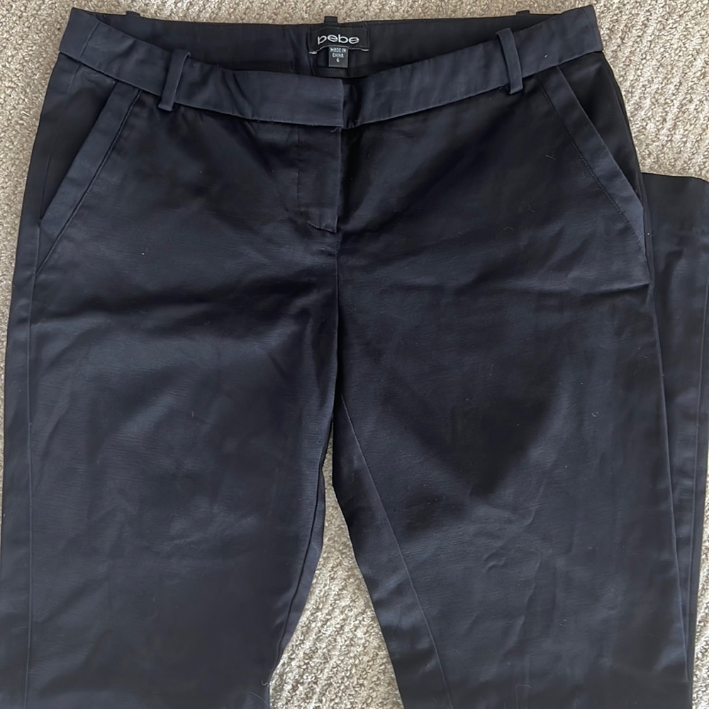 Bebe satin-feel ankle pant